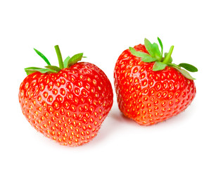 Fresh tasty strawberries isolated on white background