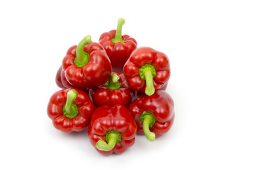 red peppers on white background