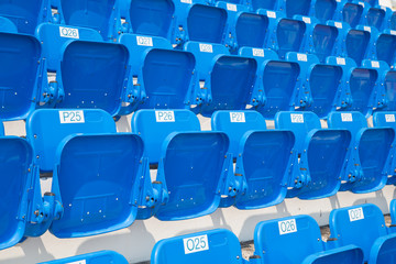 Naklejka premium amphitheater of blue seats