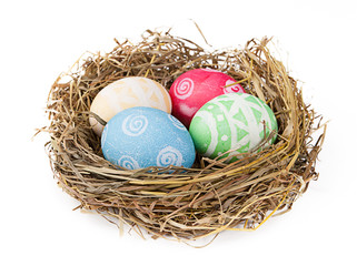 Nest and easter eggs