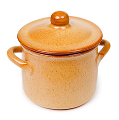 Ceramic pot isolated on white background