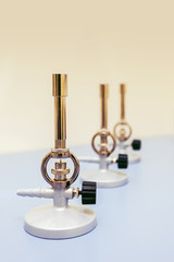Bunsen burner in lab