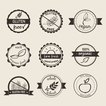 Set of nine simple style labels