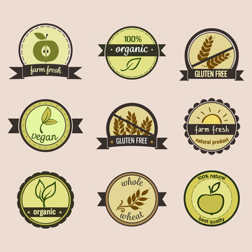 Set of simple style vector labels