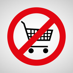 No shopping cart icon great for any use. Vector EPS10.