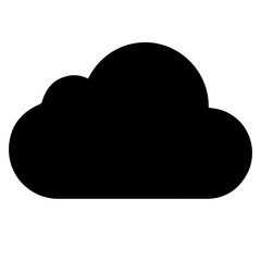 vector black cloud icon on white background.