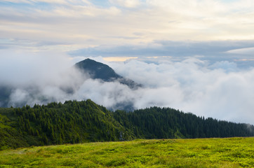 Mountains in the clouds