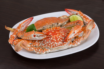 Boiled crabs
