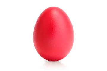 Zelfklevend Fotobehang red egg isolated on white © boule1301