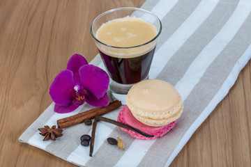 Coffee with macaroons