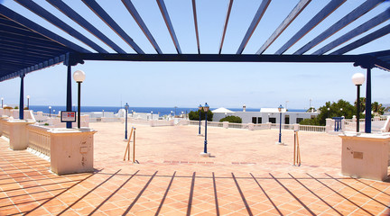 Arquitectura típica canaria en  Puerto del Carmen, Lanzarote