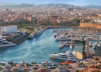 Fototapete Barcelona Blick auf den Strand von Barcelonetta
