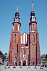 Fototapeta premium Opole, Poland - city architecture. Famous church.