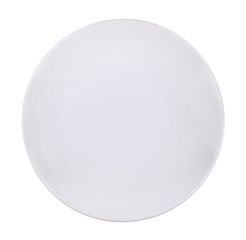 empty ceramic plate on a white background