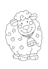 coloring book with a lamb