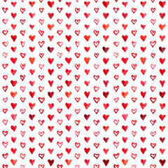 Watercolor hearts pattern