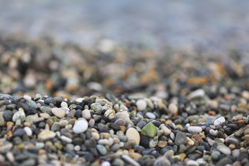 Black sea pebble coast, beach, Abkhazia, Georgia