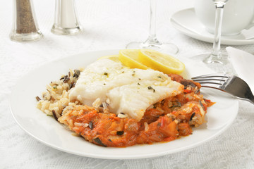 Cod Provencal on Rice