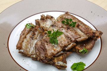 Roasted pork ribs
