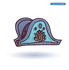 french medieval Hat, Hand Drawn, vector illustration.