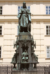 Bronze Statue Of Czech King Charles Iv In Prague