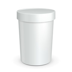 White Mock Up Bucket Tub Food