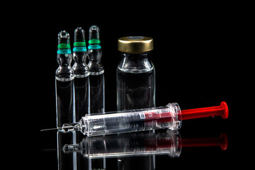 Red syringe