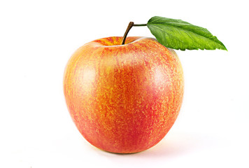 Red apple on white background