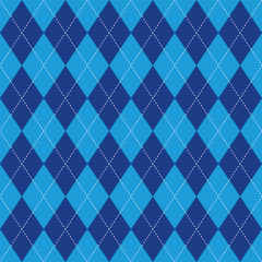 Argyle pattern blue rhombus seamless texture