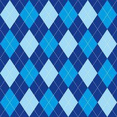 Argyle pattern blue rhombus seamless texture