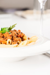 Penne Pasta with Bolognese Sauce half plate