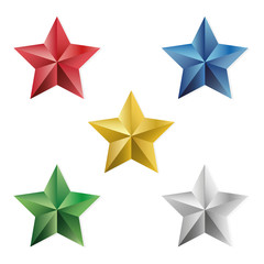 Fototapeta premium Set of precious stars vector isolated objects