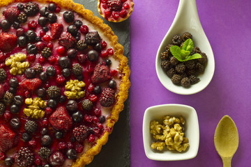 Autumn fruits cake