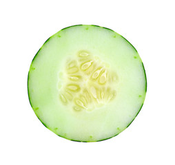 Fresh slice cucumber on white background