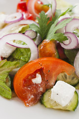 Vegetable salad with brynza.