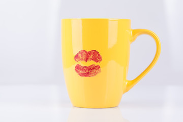 Yellow ceramic cup