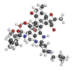 Rifabutin tuberculosis drug molecule. 