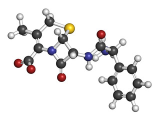 Cefalexin antibiotic drug molecule 