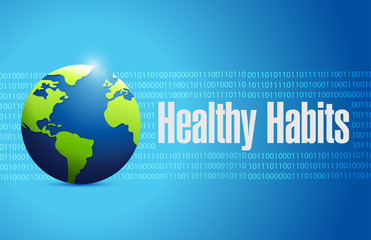 healthy habits globe sign concept