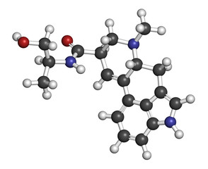 Ergometrine drug molecule. 