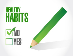 no healthy habits sign concept illustration