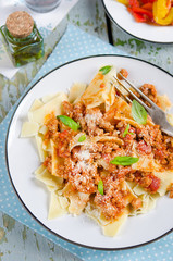 pasta tagliatelle with bolgnese sauce