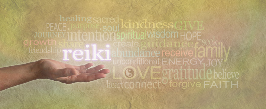 Reiki Share Wordcloud Parchment Website Banner
