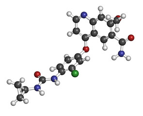 Lenvatinib cancer drug molecule 