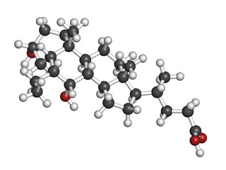 Obeticholic acid liver disease drug molecule. 