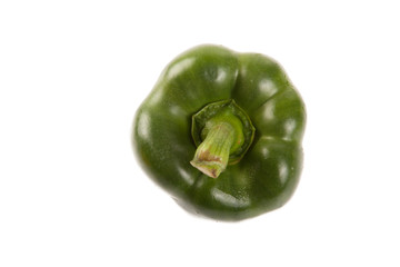 Top view of green bell pepper