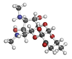 Spectinomycin gonorrhea drug molecule. 