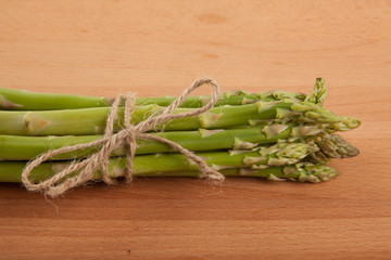 Tied fresh raw asparagus