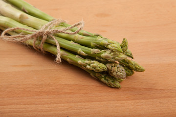 Tied fresh raw asparagus