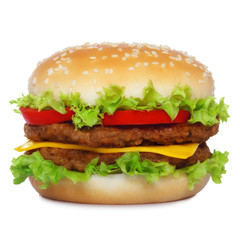 Big classic hamurger isolated on white © nevodka.com